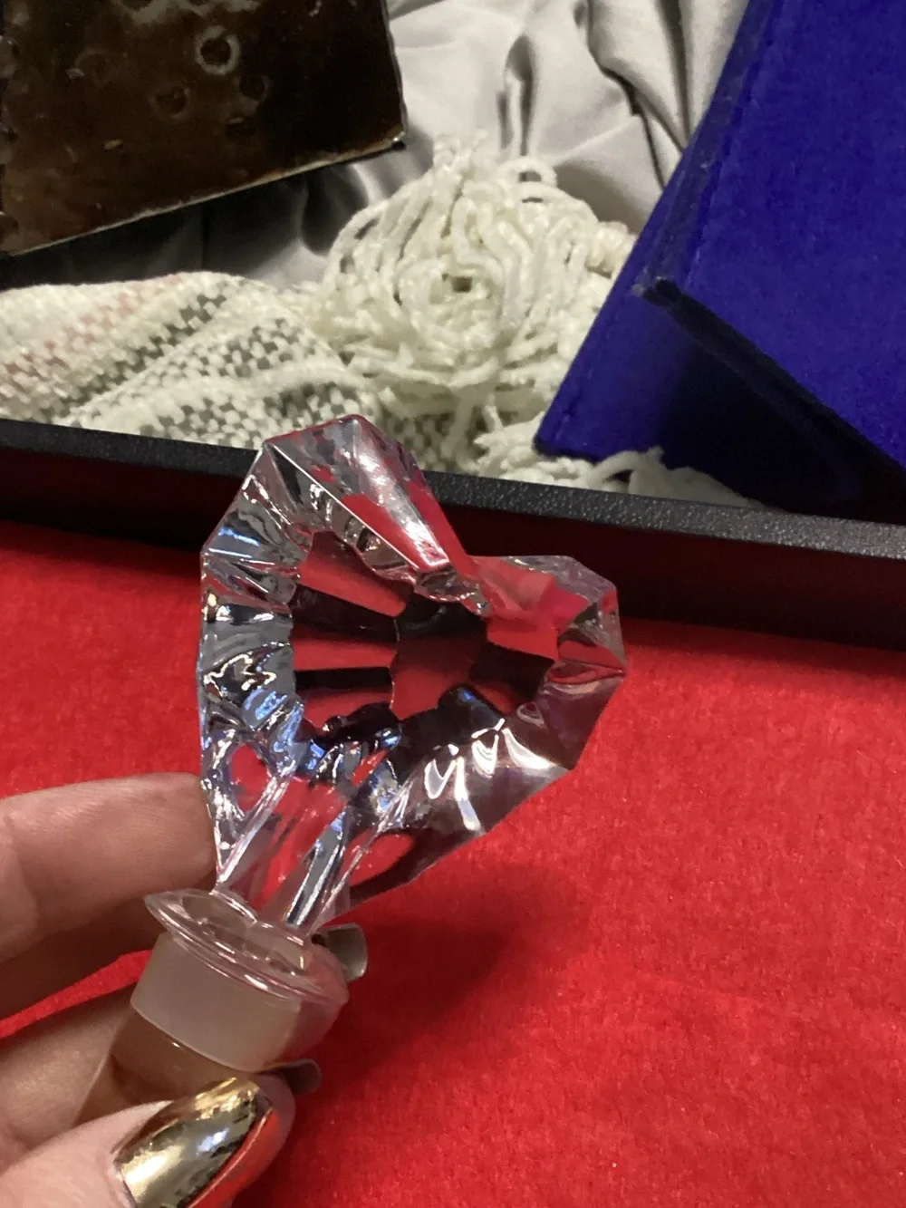 Vintage Mikasa Lead Crystal Heart Bottle Stopper - Never Used - Excellent Cond.